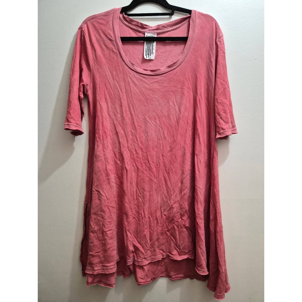We The Free Free People Pink Slub Knit Tunic Mini Dress Side Slit Medium